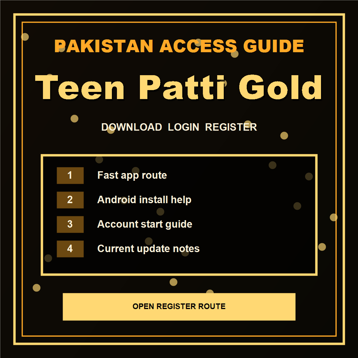 Teen Patti Gold Pakistan login and register route visual